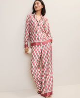 Ann Taylor Winter White The Wide-Leg Pant in Satin Geo Print