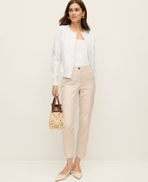 Ann Taylor Pale Sandalwood The Cotton Crop Pant in Gingham