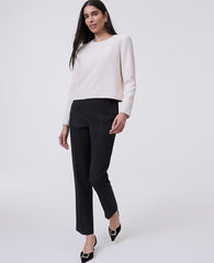 Ann Taylor Ivory Whisper The Crew Neck Top in Fluid Crepe