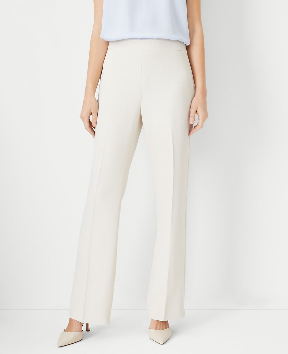 Ann Taylor Ivory Whisper The Side Zip Trouser in Fluid Crepe