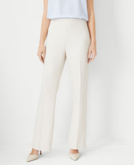 Ann Taylor Ivory Whisper The Side Zip Trouser in Fluid Crepe