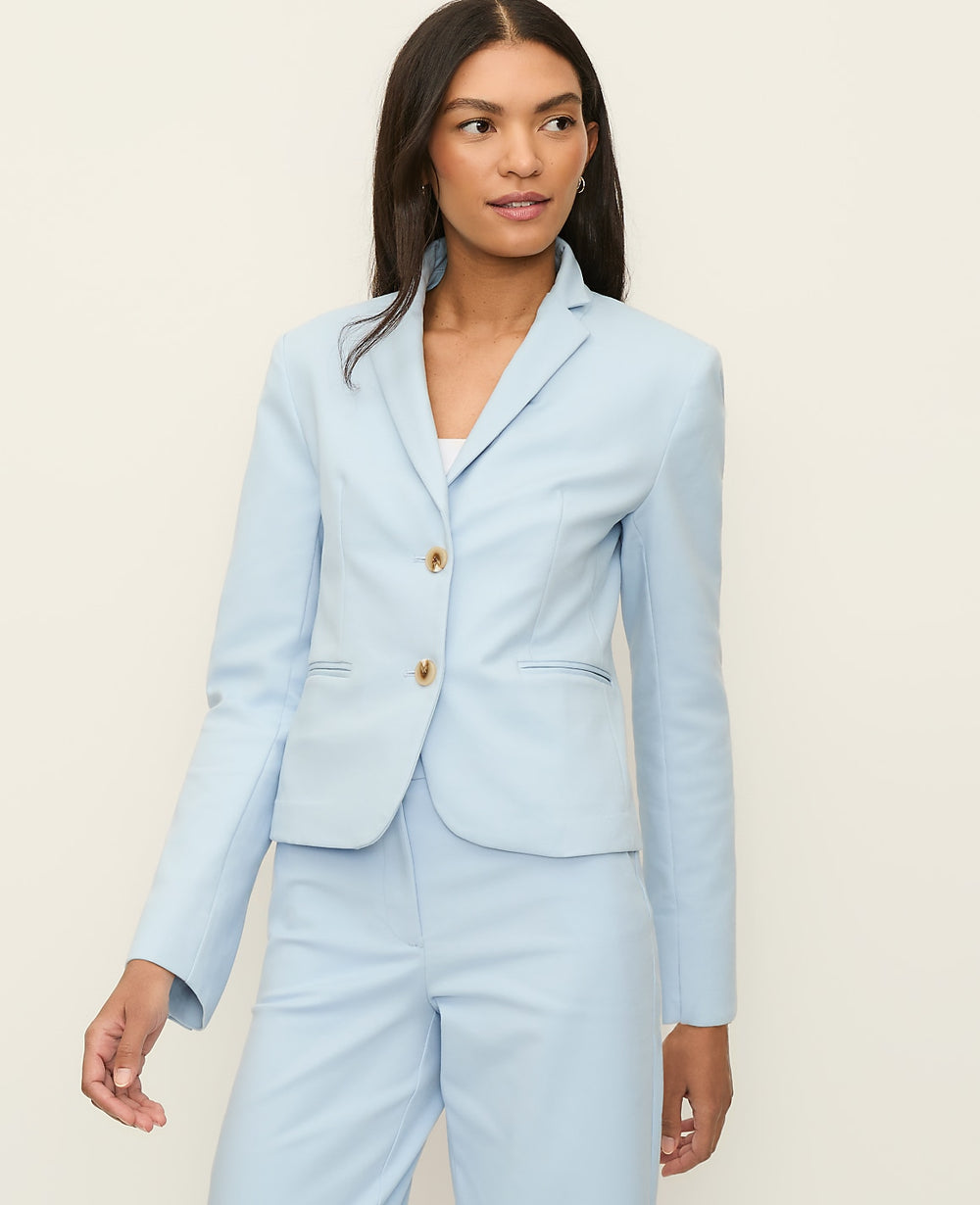 Ann Taylor Cashmere Blue The Two-Button Blazer in Doubleweave