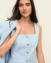 Ann Taylor Cashmere Blue The Cutaway Square Neck Vest in Doubleweave