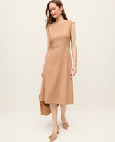 Ann Taylor Weathered Oak The Crew Neck Flare Midi Dress
