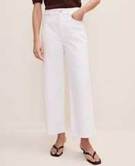 Ann Taylor White The Wide-Leg Crop Jean
