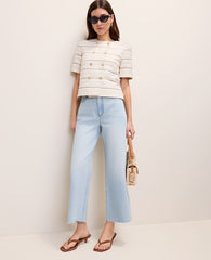 Ann Taylor Lunar Wash The Wide-Leg Crop Jean