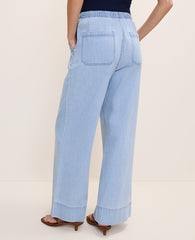 Ann Taylor Azure Light Wash The Relaxed Wide-Leg Jean