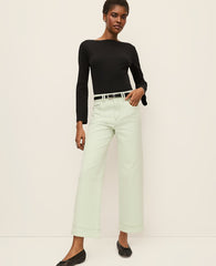 Ann Taylor Pale Aqua The Wide-Leg Crop Jean