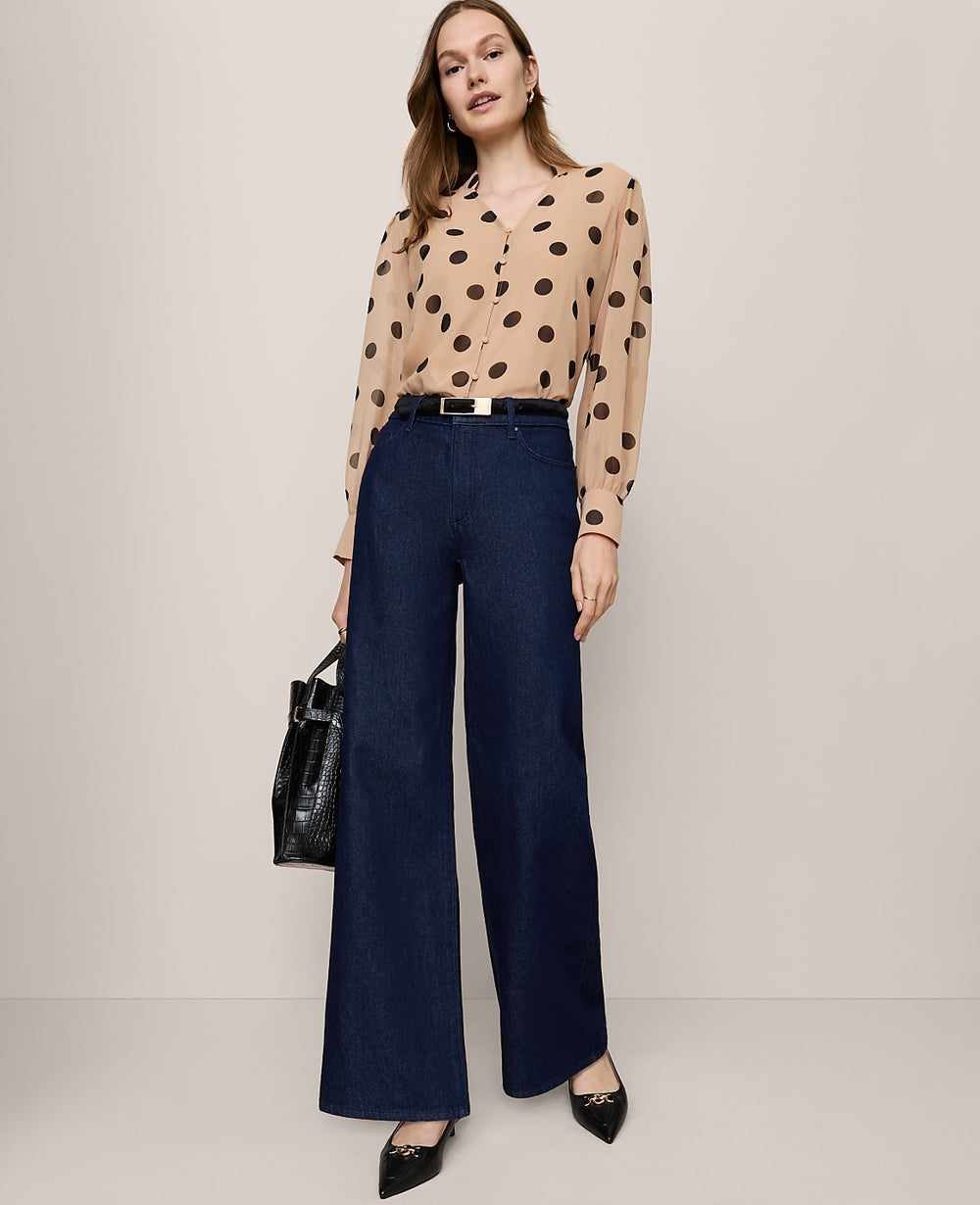 Ann Taylor Classic Rinse Wash The Wide-Leg Jean