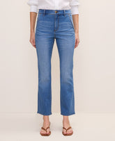 Ann Taylor Venice Blue Medium The Cropped Boot Jean — Curvy Fit