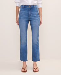 Ann Taylor Venice Blue Medium The Cropped Boot Jean — Curvy Fit