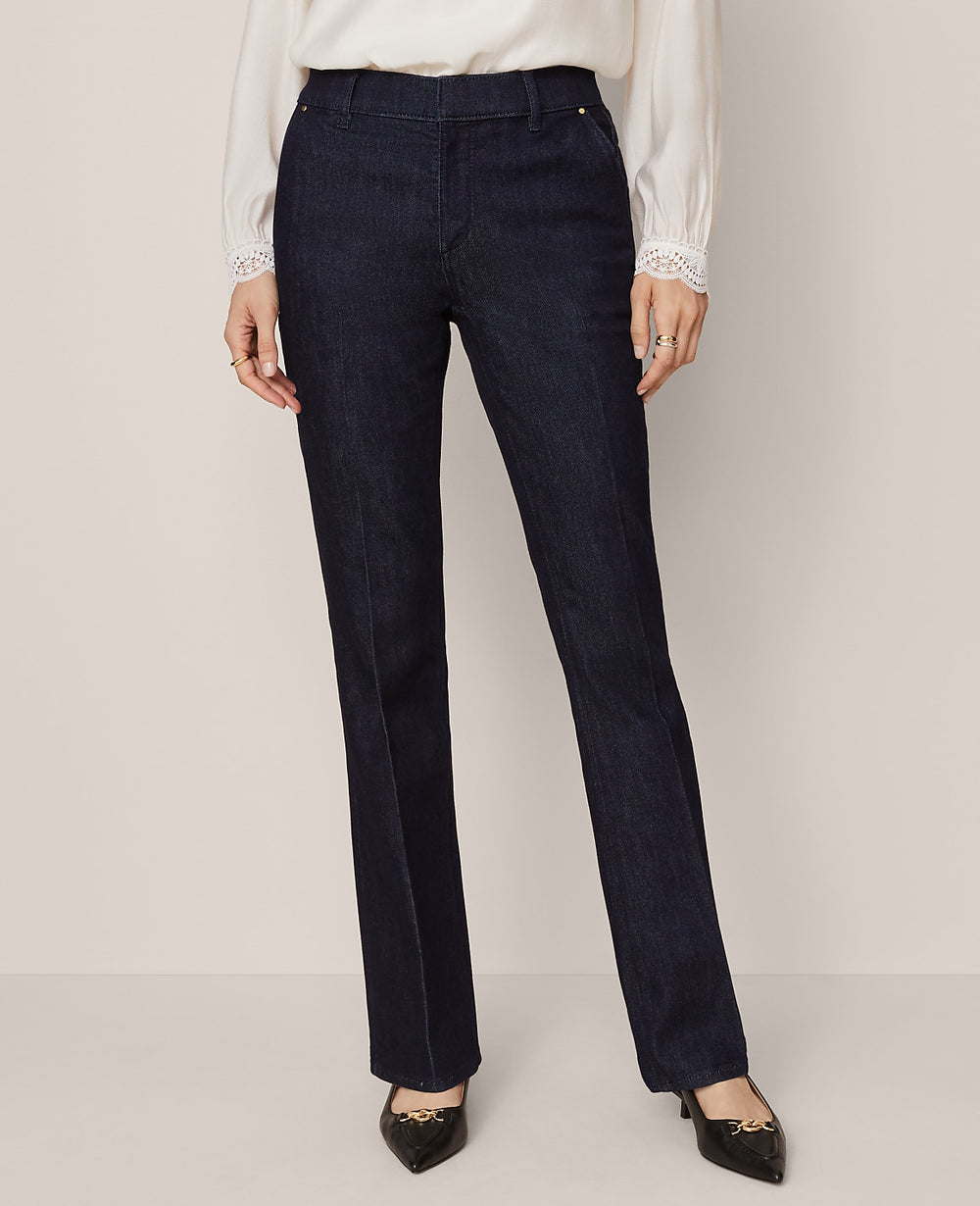 Ann Taylor Classic Rinse Wash Mid Rise Boot Jean in Rinse Wash - Curvy Fit