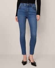 Ann Taylor Classic Mid Wash Mid Rise Skinny Jeans in Classic Wash — Curvy Fit