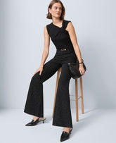 Ann Taylor Black The Wide-Leg Jean in Animal Print