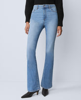 Ann Taylor Bright Mid Indigo Wash The Boot Jean — Curvy Fit