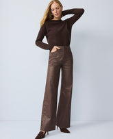 Ann Taylor Copper Sparkle The Shimmer Wide-Leg Jean