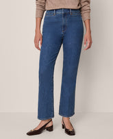 Ann Taylor Modern Indigo Wash The Boot Crop Jean — Curvy Fit