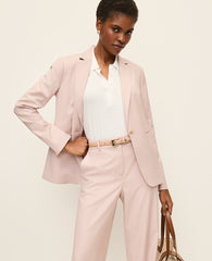 Ann Taylor Brushed Sand The Long Single Button Blazer