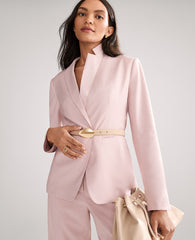 Ann Taylor Brushed Sand The Long Single Button Blazer