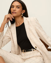 Ann Taylor Ivory/Black Combo The Hutton Blazer in Windowpane