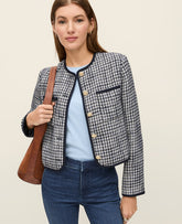 Ann Taylor Night Sky Weekend Tweed Crew Neck Jacket