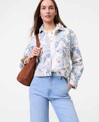 Ann Taylor Feather Weekend Toile Denim Jacket