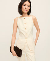 Ann Taylor Almond Oil Boatneck Vest