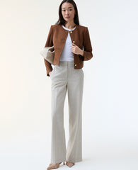 Ann Taylor Rich Umber The Crew Neck Jacket in Suede