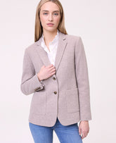 Ann Taylor Moon Rock Heather Weekend Greenwich Blazer in Brushed Knit