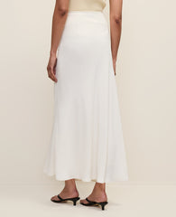 Ann Taylor Winter White Bias Flare Maxi Skirt