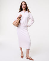 Ann Taylor Soft Pink Heather Weekend Sweater Pencil Skirt