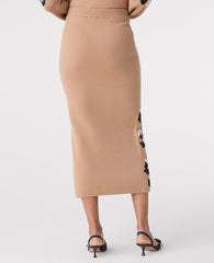 Ann Taylor Cafe Au Lait Floral Jacquard Sweater Skirt