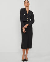 Ann Taylor Black The Column Maxi Skirt in Fluid Crepe