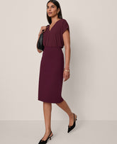 Ann Taylor Poised Plum Ponte Pencil Skirt
