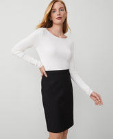 Ann Taylor Black Seamed Pencil Skirt in Bi-Stretch