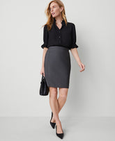 Ann Taylor Dark Grey The Pencil Skirt in Bi-Stretch