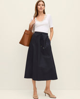 Ann Taylor Night Sky Weekend Drawstring Waist Midi Skirt
