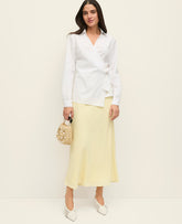 Ann Taylor Sun Soaked Satin Bias Midi Slip Skirt