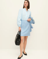 Ann Taylor Light Blue Multi Tweed A-Line Skirt