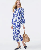Ann Taylor Electric Periwinkle Floral Sweater Pencil Skirt