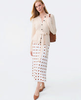 Ann Taylor Tortoise Shell Dotted Satin Bias Slip Skirt