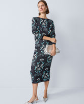 Ann Taylor Night Sky Floral Jacquard Sweater Skirt