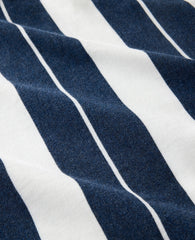 Ann Taylor Twilight Wash Haven Well Within Organic Cotton Interlock Stripe Johnny Collar Top