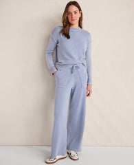 Ann Taylor Indigo Wave Wash Haven Well Within Garment-Dyed Organic Cotton Roll Neck Sweater