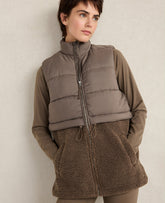 Ann Taylor Saddle Brown Haven Well Within Sherpa Puffer Vest