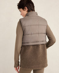 Ann Taylor Saddle Brown Haven Well Within Sherpa Puffer Vest