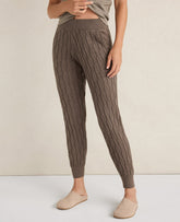 Ann Taylor Saddle Brown Haven Well Within Organic Cotton Cashmere Cable Joggers