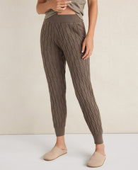 Ann Taylor Saddle Brown Haven Well Within Organic Cotton Cashmere Cable Joggers
