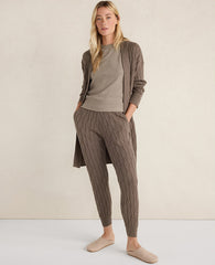Ann Taylor Saddle Brown Haven Well Within Organic Cotton Cashmere Cable Joggers