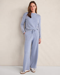 Ann Taylor Ocean Wave Haven Well Within Organic Cotton Knit Wide Leg Pants